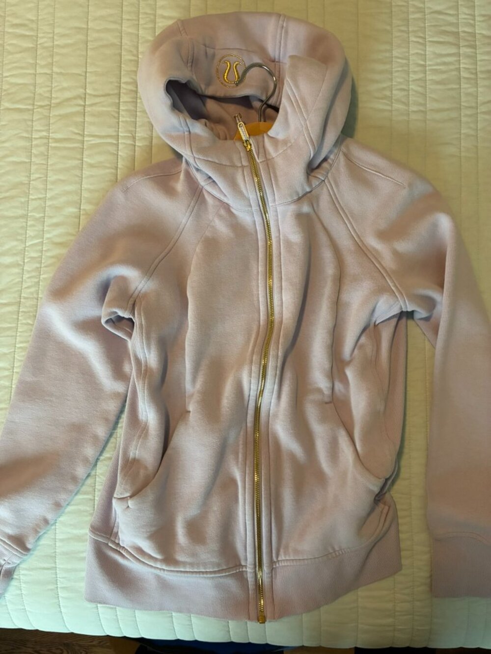 Lululemon Scuba Full-Zip Hoodie in Lavender, Gold Zip - SZ 8